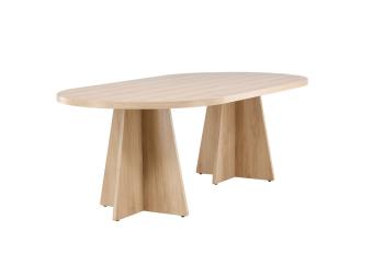Ovale eettafel eiken met kruiskolompoten 230 cm