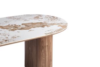 ovale tafel pandora keramiek bruine kolompoten 210 cm