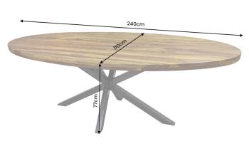 ovale eettafel sheesham hout 240 cm