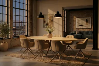 ovale eettafel travertin keramiek 220 cm
