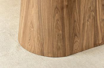 ovale eettafel walnoot grijs marmerlook tafelblad keramiek 200 cm