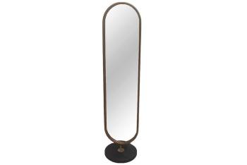 Ovale Pas spiegel goud zwart marmeren voet 172 cm