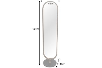 Ovale Pas spiegel goud zwart marmeren voet 172 cm