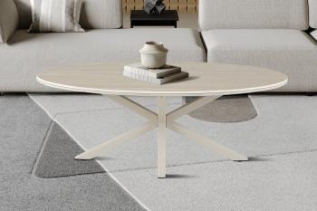 ovale salontafel beige keramiek 130 cm