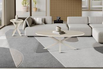 ovale salontafel beige keramiek 130 cm