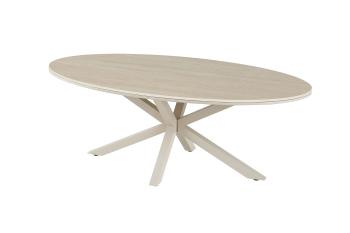 ovale salontafel beige keramiek 130 cm