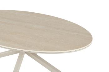 ovale salontafel beige keramiek 130 cm