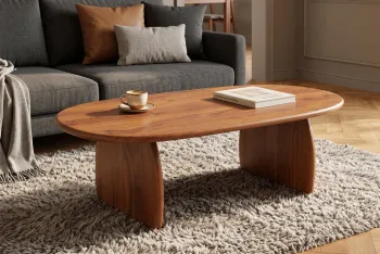 ovale salontafel acaciahout 110 cm