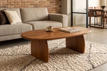ovale salontafel acaciahout 110 cm