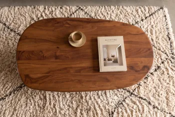 ovale salontafel acaciahout 110 cm