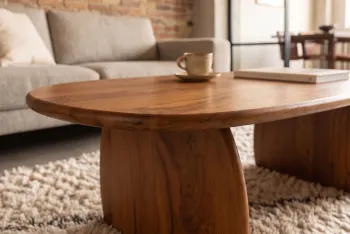 ovale salontafel acaciahout 110 cm