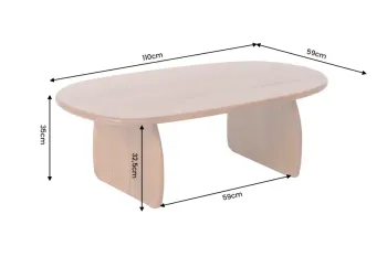 ovale salontafel acaciahout 110 cm