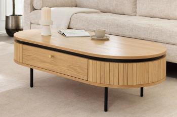 Ovale salontafel eiken 120 cm