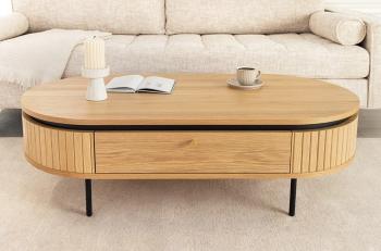 Ovale salontafel eiken 120 cm