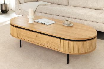 Ovale salontafel eiken 120 cm