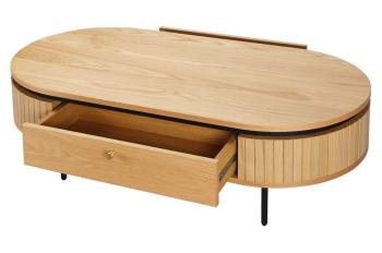 Ovale salontafel eiken 120 cm