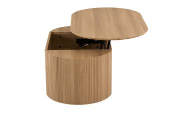 ovale salontafel eiken kleur verstelbaar tafelblad 120 cm