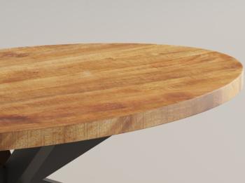 ovale salontafel mango bruin 130 cm