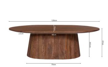ovale salontafel lichtbruin 120 cm