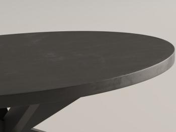 ovale salontafel mango zwart 130 cm
