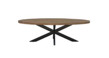 Ovale eettafel mangohout bruin 210 cm