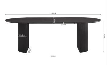 ovale eettafel Lagos donkerbruin 220 cm