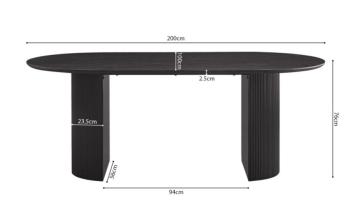 ovale eettafel Lagos donkerbruin 200 cm