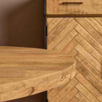 Bovenaanzicht tafel ovaal mangohout 210 cm