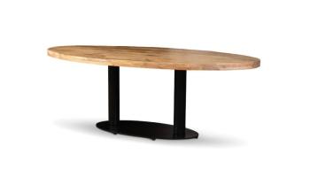 Ovale tafel 240 mangohout kolomvoet