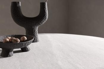 organische ovale tafel lichtgrijs betonlook walnoot 180 cm