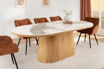 ovale eettafel eiken kleur met keramiek tafelblad keramiek 200 cm