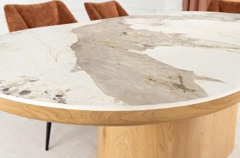 ovale eettafel eiken kleur met keramiek tafelblad keramiek 200 cm