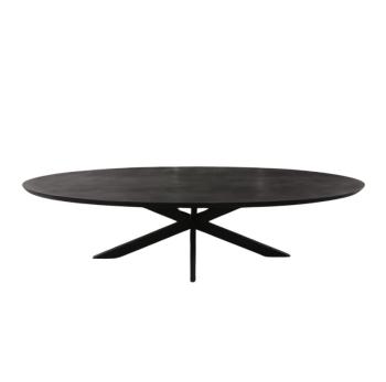 Ovale mango tafel zwart 300 cm