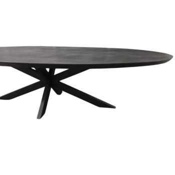 Ovale mango tafel zwart 300 cm