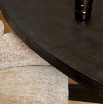Ovale mango tafel zwart 160 cm