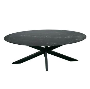 ovale tafel zwart marmer 200 cm