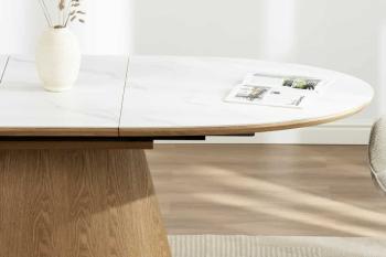 Uitschuifbare ovale tafel eiken ceramic 160-200 cm