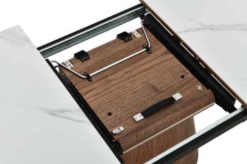 Ovale uitschuifbare tafel walnoot keramiek 160-200 cm