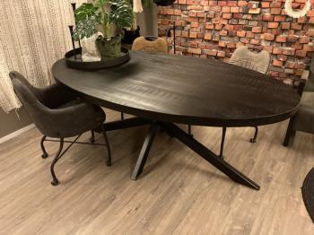 ovale mango tafel zwart 200 cm