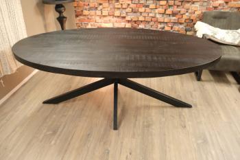 ovale mango tafel zwart 300 cm