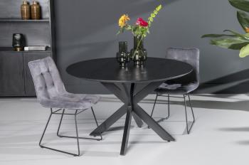 ronde tafel zwart acacia 130 cm
