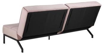 Slaapbank roze fluweel 198 cm