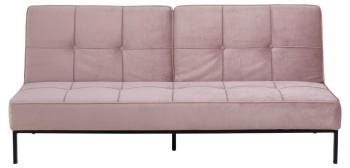Slaapbank roze fluweel 198 cm