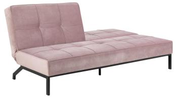 Slaapbank roze fluweel 198 cm