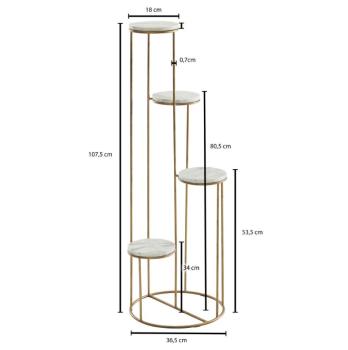 Bloemenzuil set goud 4-delig