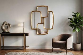 Wandspiegel met gouden omlijsting 90 cm