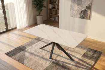 Eettafel keramiek wit 160 cm