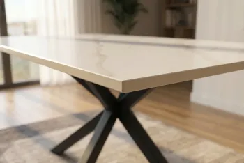 Eettafel keramiek wit 160 cm