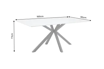 Eettafel keramiek wit 160 cm