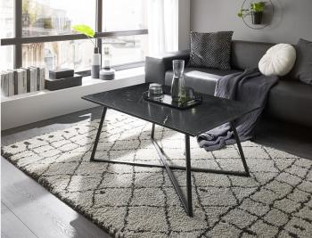 salontafel zwart natuursteen 95 cm